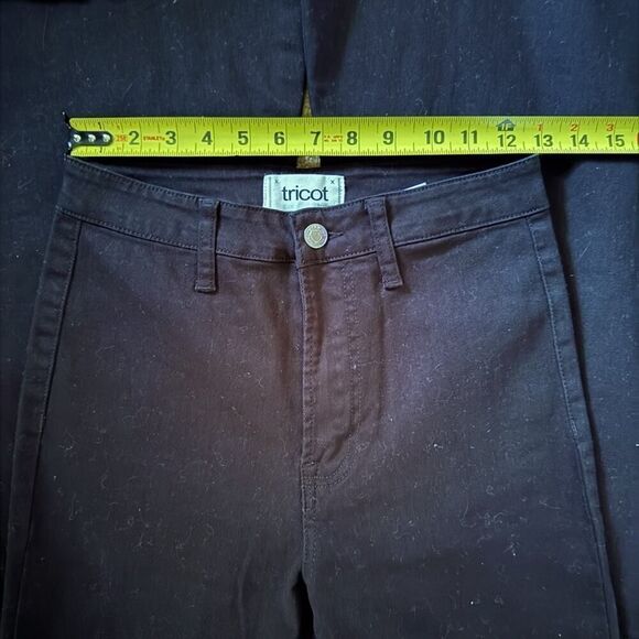 Tricot by C'est toi black denim kick flare high waisted pants 26 - Picture 10 of 14